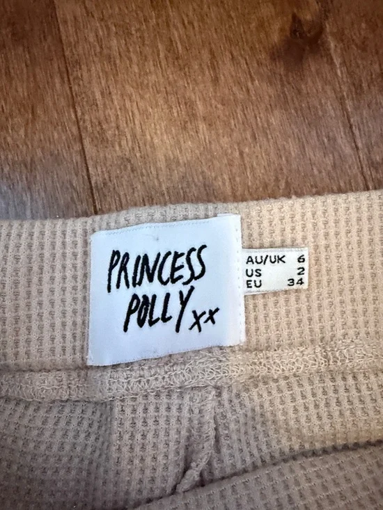 Princess Polly Beige Ruffle Lounge Shorts - Picture 3 of 3